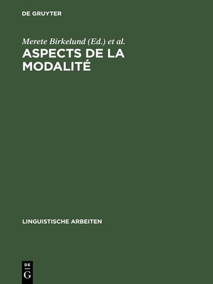 cover image of Aspects de la Modalité